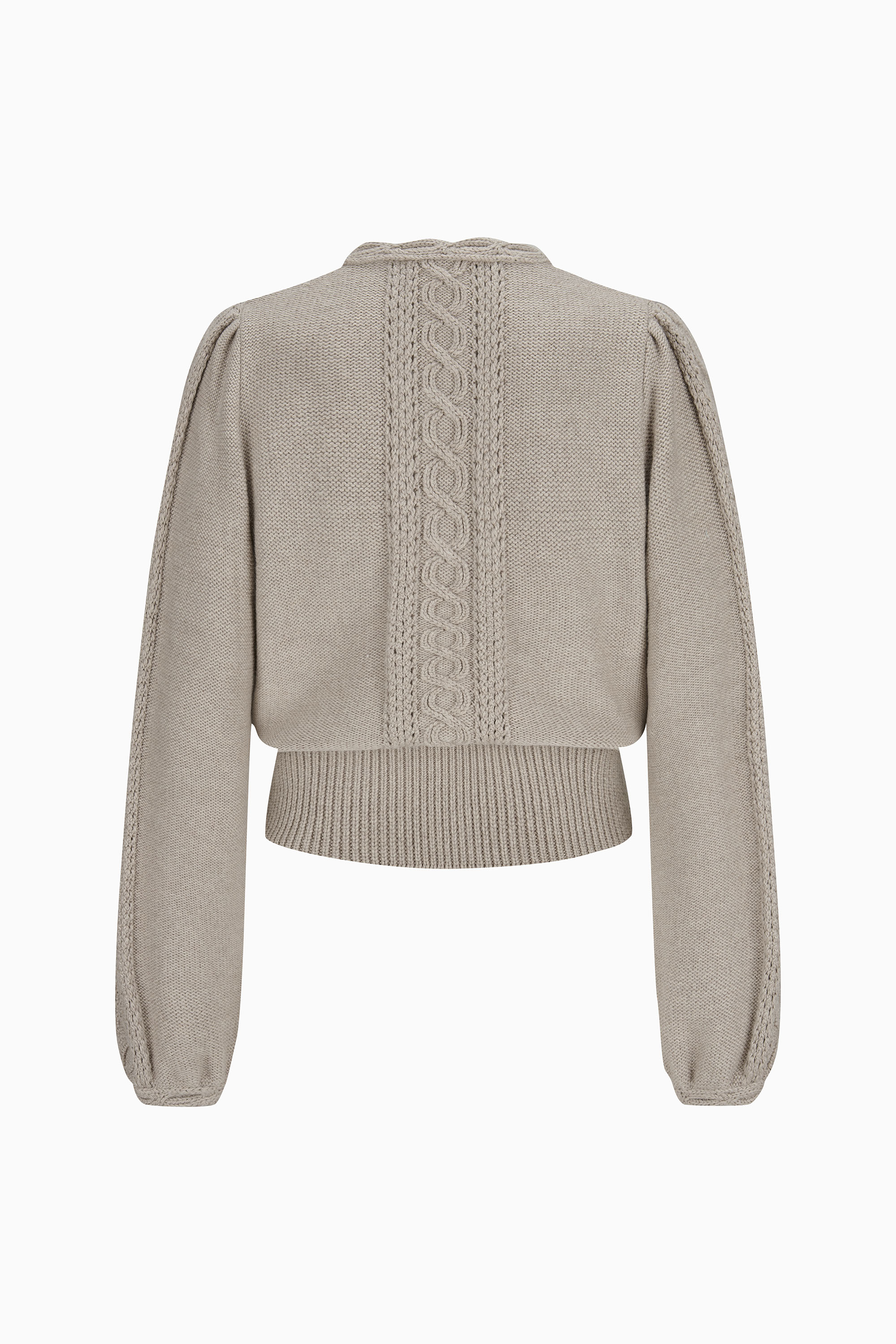 gottseidank-damenstrickjacke-lea-linksstrickjacke-mit-stehkragen-und-puffarm image 2