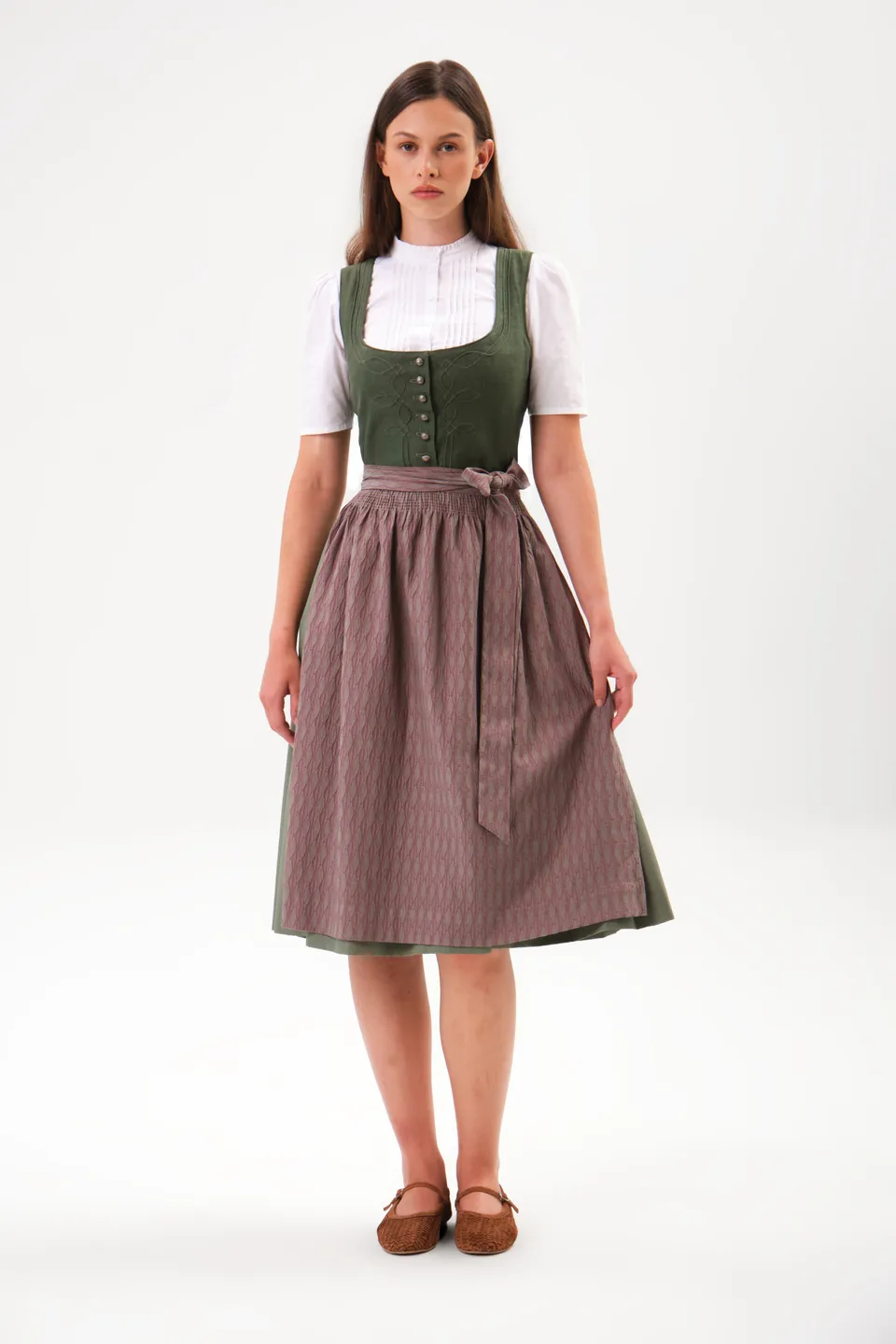 felicitas-damen-dirndl-dolores-leinen-tannengr-n image 1