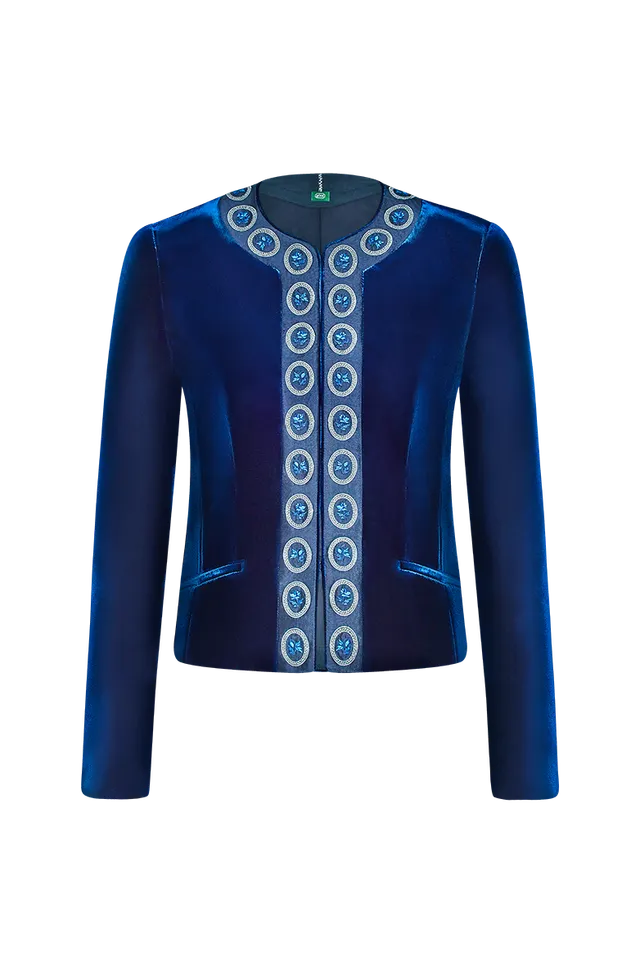 g-ssl-medaillon-jacke-aus-viskosesamt-blau-mit-seidenfutter image 1