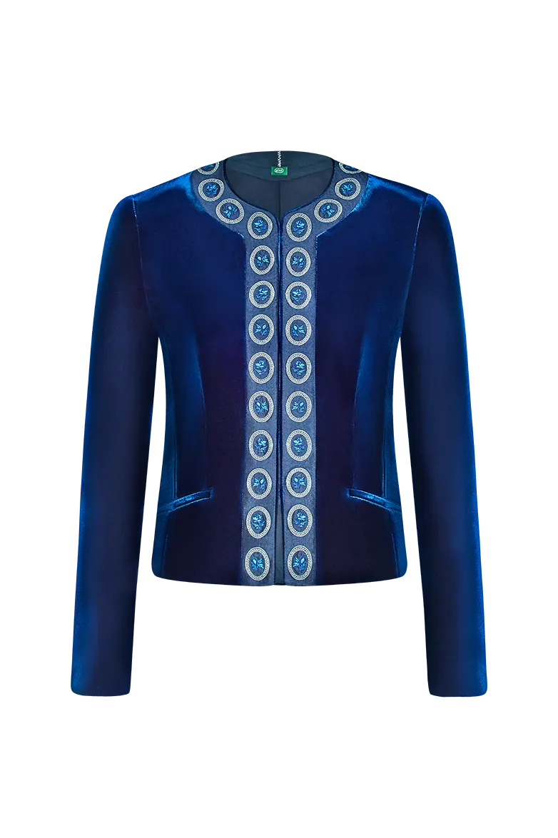 g-ssl-medaillon-jacke-aus-viskosesamt-blau-mit-seidenfutter image 1