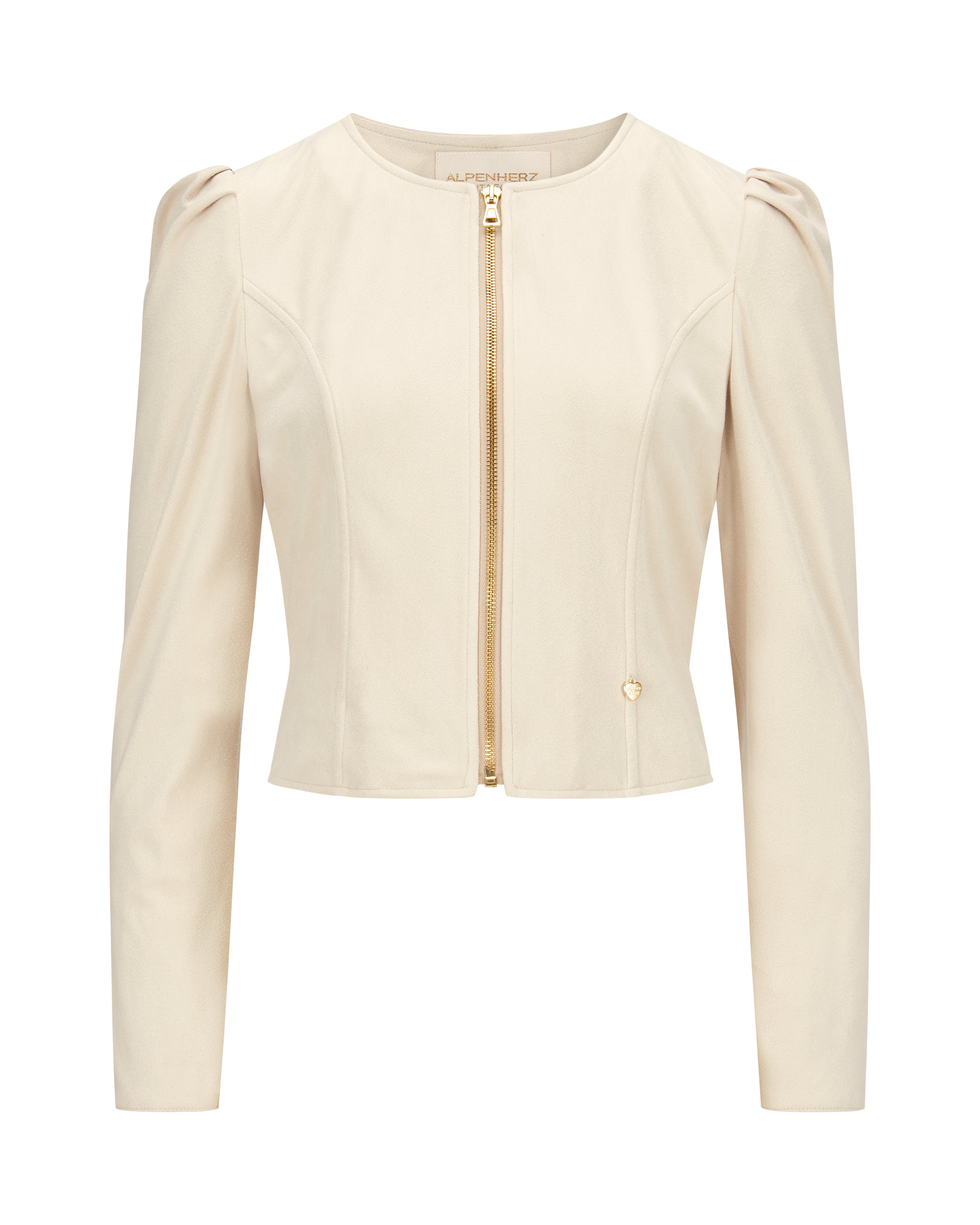 alpenherz-janker-denise-beige-mit-gold-zipper-damen image 1