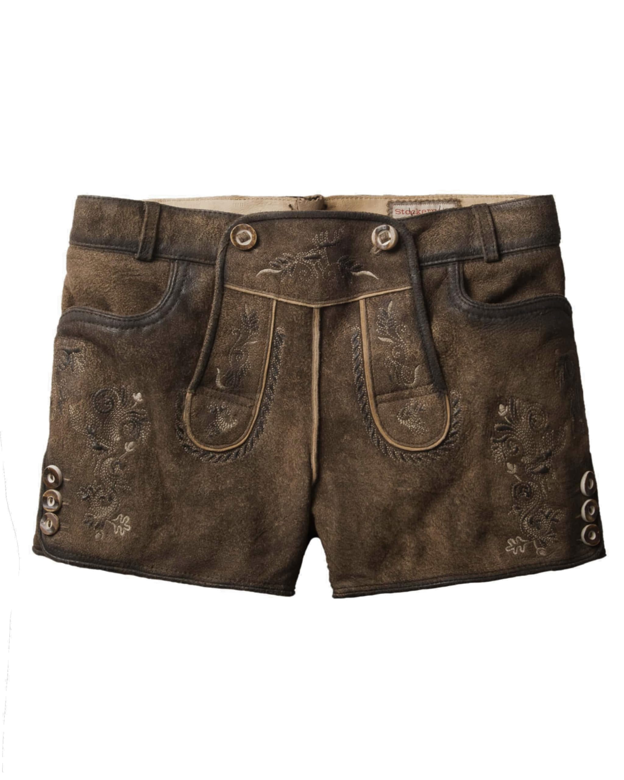 stockerpoint-damen-trachtenlederhose-rosy-kurze-lederhose image 1