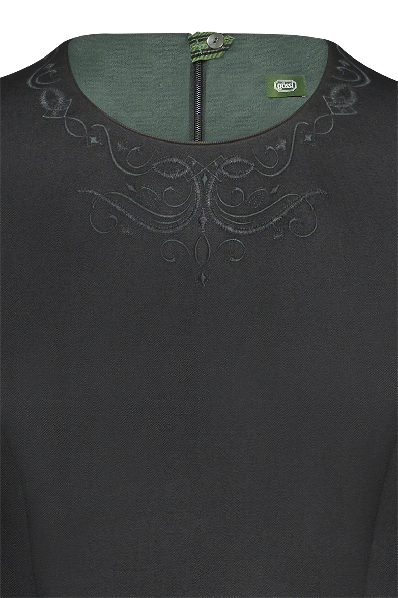 g-ssl-kerbschnitz-kleid-aus-woll-satin-3-4-arm-grau-schwarz image 3