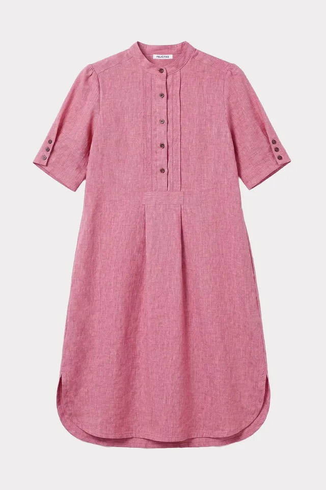 felicitas-damen-kleid-kareen-leinen-baumwolle-mit-taschen image 1