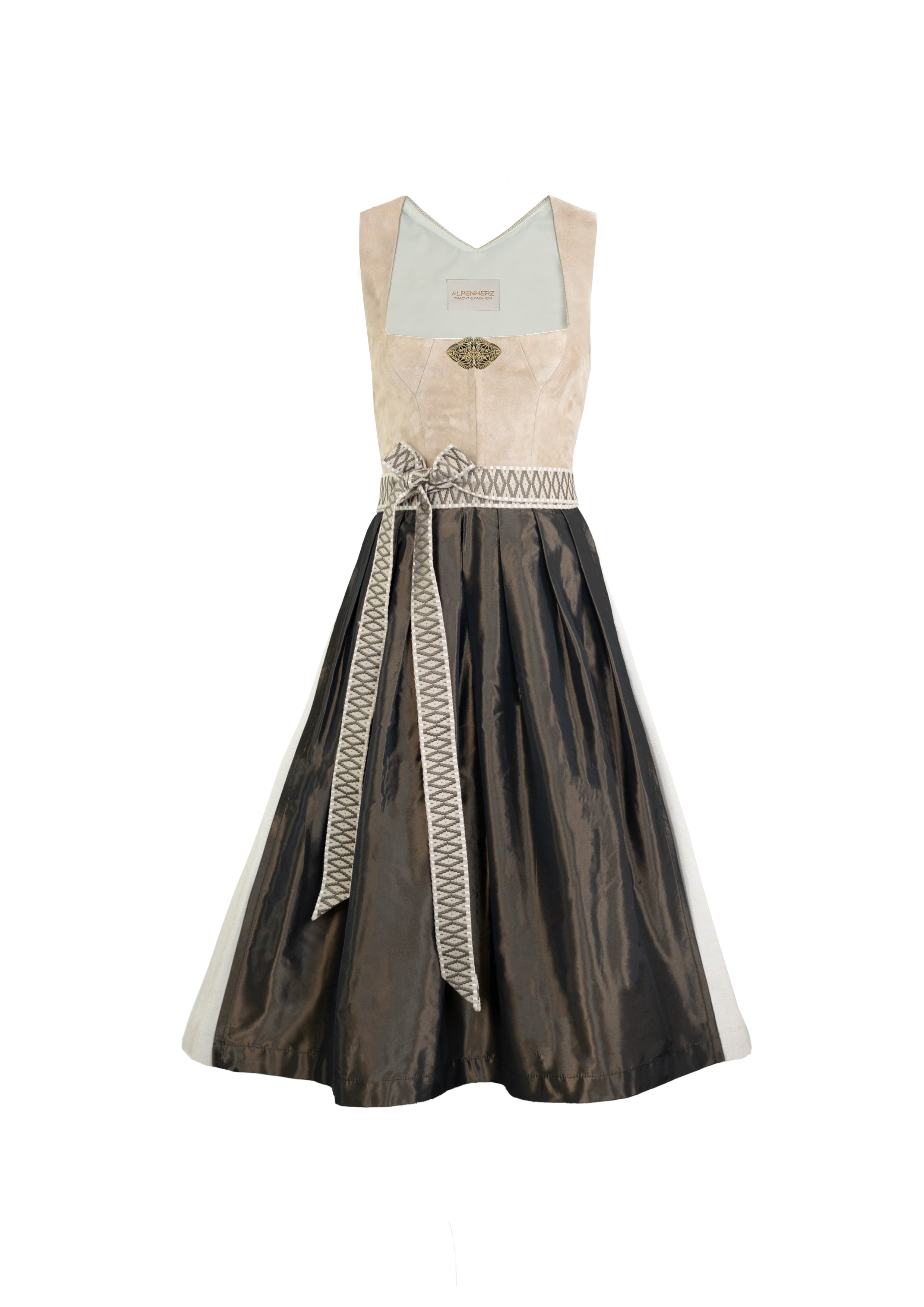 alpenherz-lederdirndl-yasmin-taupe-echtleder-dirndl image 1