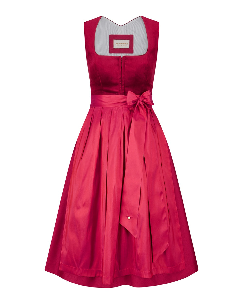 alpenherz-dirndl-ruby-3-in-1-samt-dirndl-in-kirschrot image 2