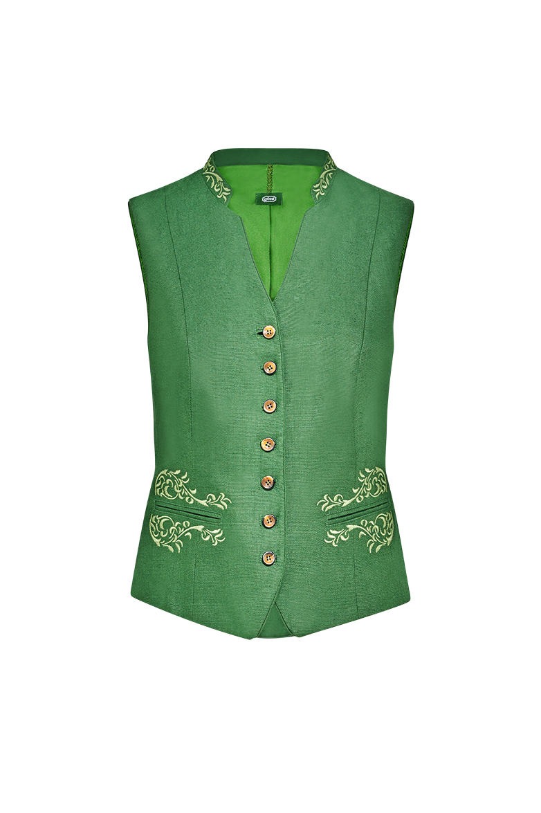 g-ssl-gilet-mit-kragenstickerei-damen-gr-n image 1