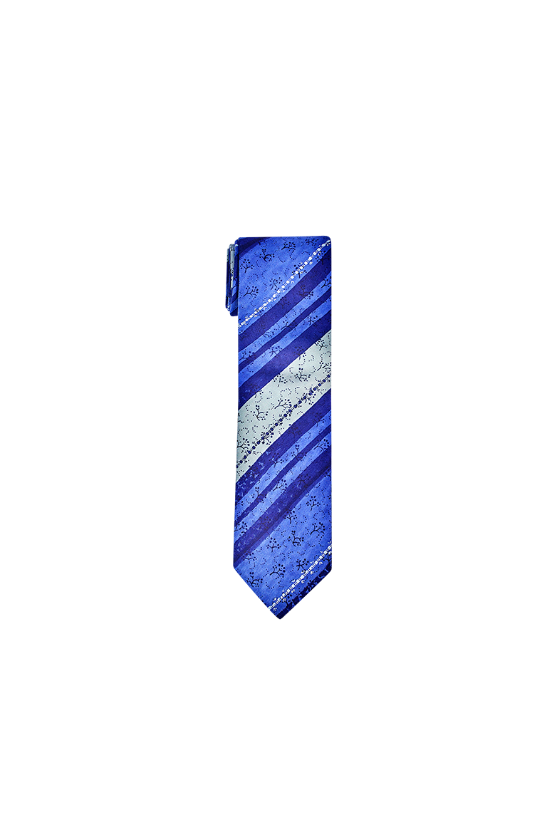 g-ssl-seidenkrawatte-herren-echter-handdruck-blau image 1