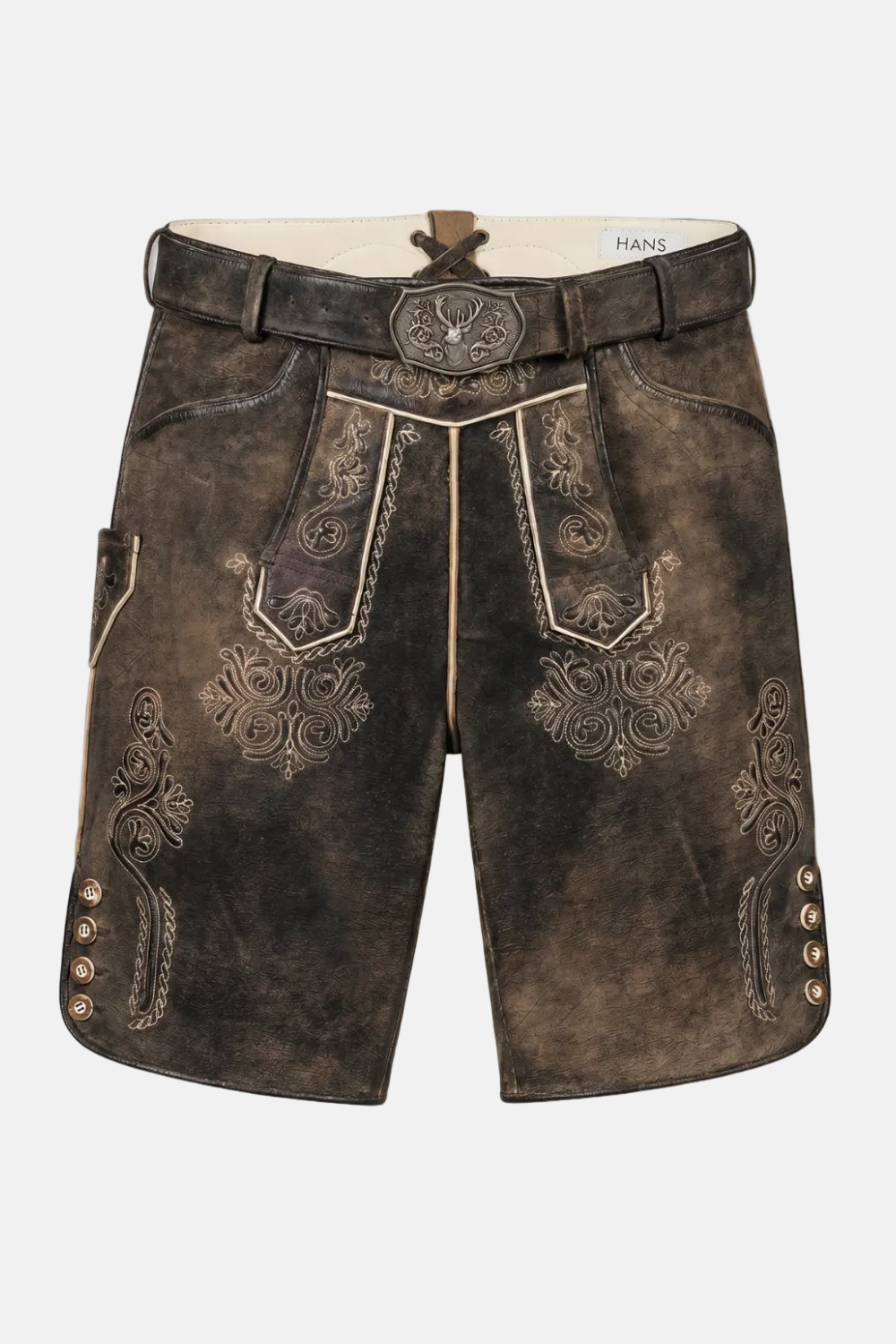 felicitas-herren-lederhose-ostsee-kurze-echtleder-trachtenhose image 1