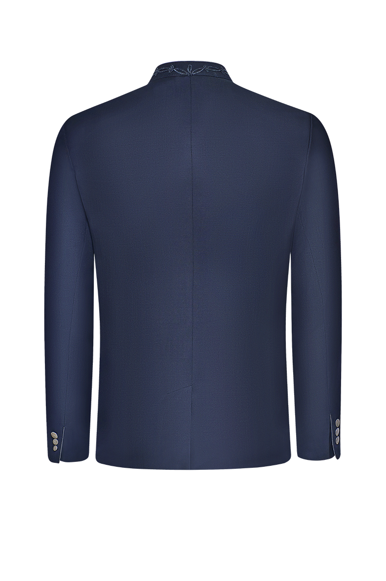 g-ssl-festjacke-herren-baumwolle-stickkragen-grau-schwarz image 2