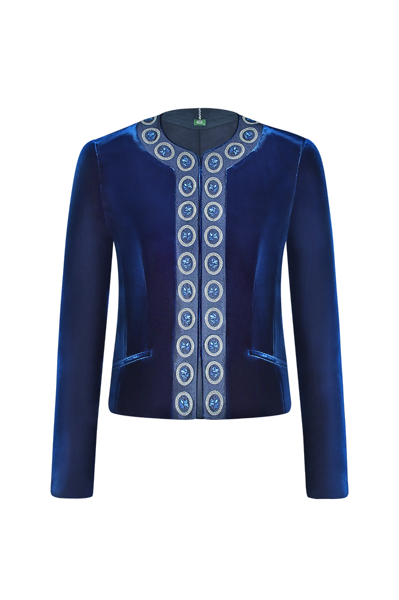 g-ssl-medaillon-jacke-aus-viskosesamt-blau-mit-seidenfutter image 1