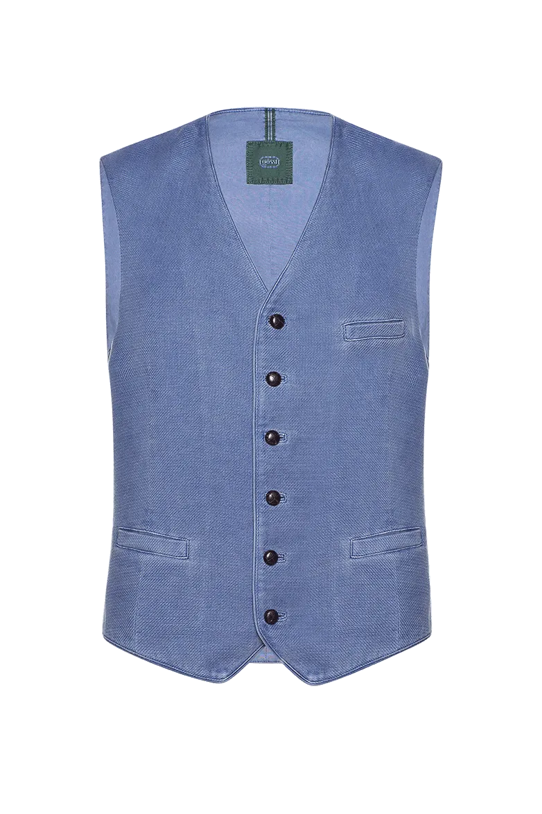 g-ssl-patina-gilet-herren-leinen-gilet-blau-mit-seidenfutter image 1