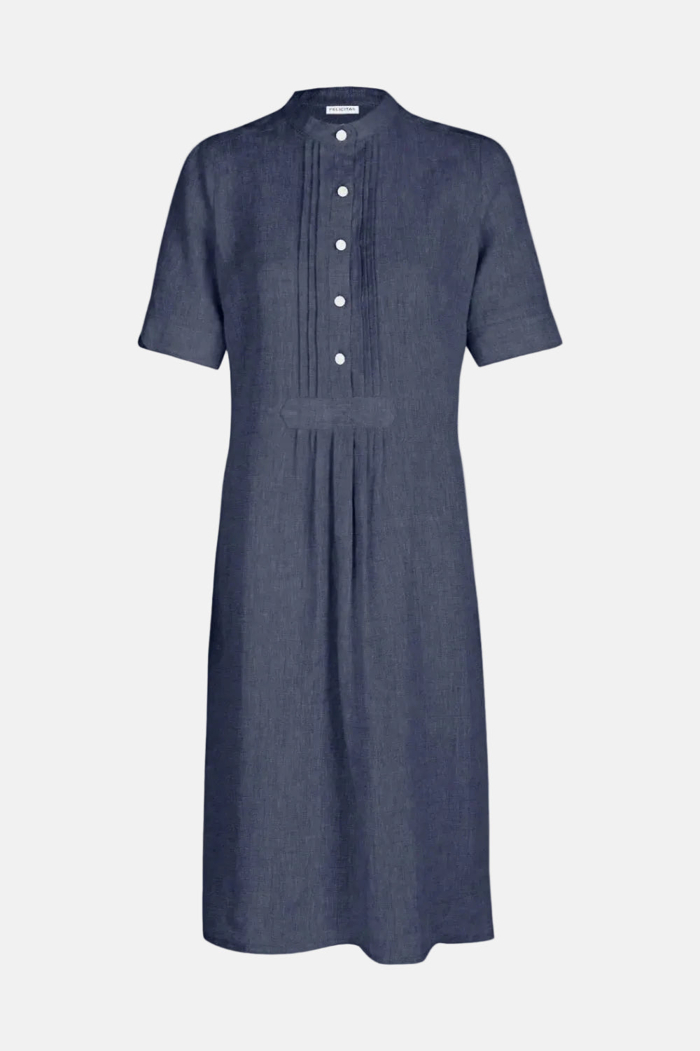 felicitas-kleo-damen-blusenkleid-leinen-stehkragen image 1