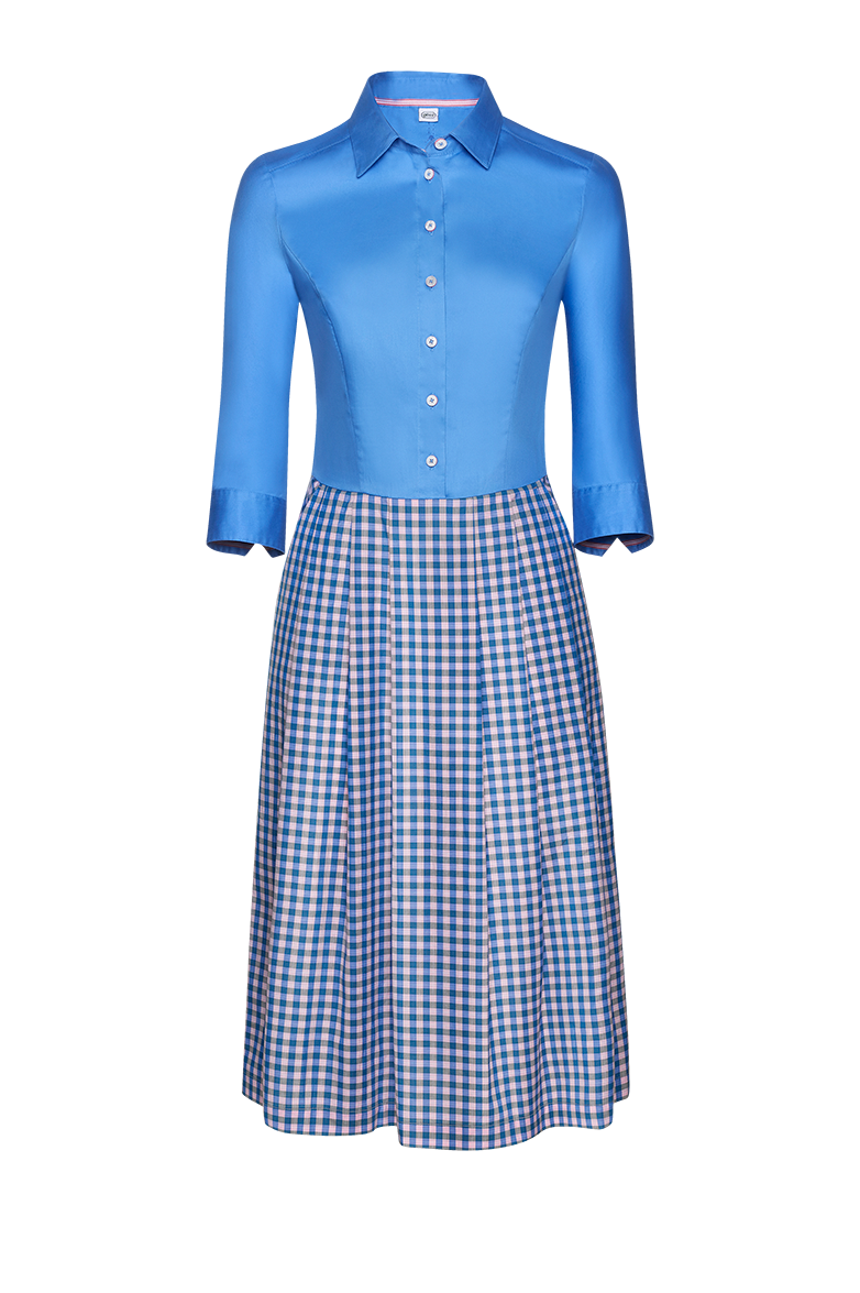 g-ssl-henndorfer-karo-kleid-hemdblusen-kleid-blau image 1
