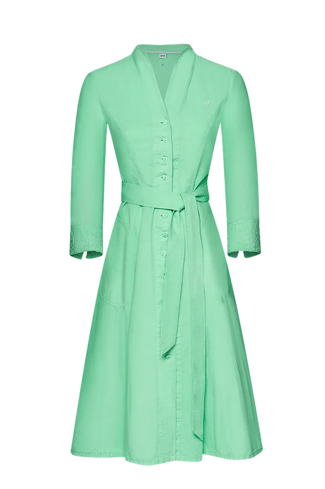 g-ssl-patiniertes-kleid-baumwollkleid-mit-leinen-in-blau image 1
