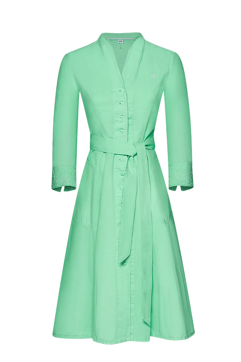 g-ssl-patiniertes-kleid-baumwollkleid-mit-leinen-in-blau image 1