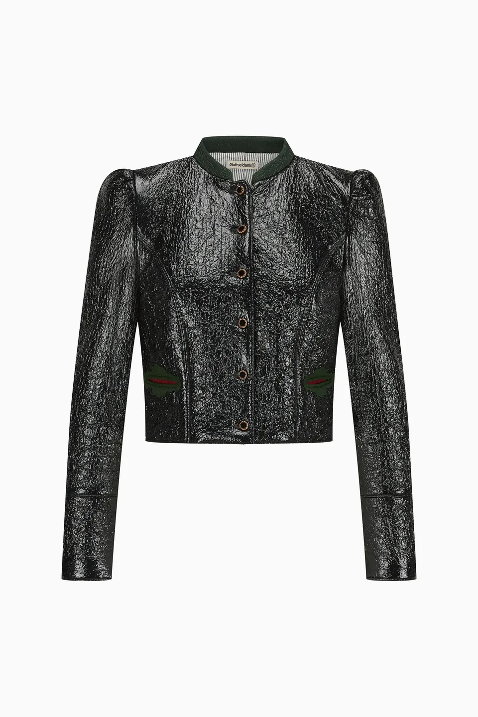gottseidank-miederjacke-flora-bestickter-kontrast-stehkragen image 1