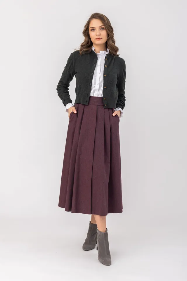felicitas-rada-damen-rock-baumwoll-cord-mit-knopfleiste image 1