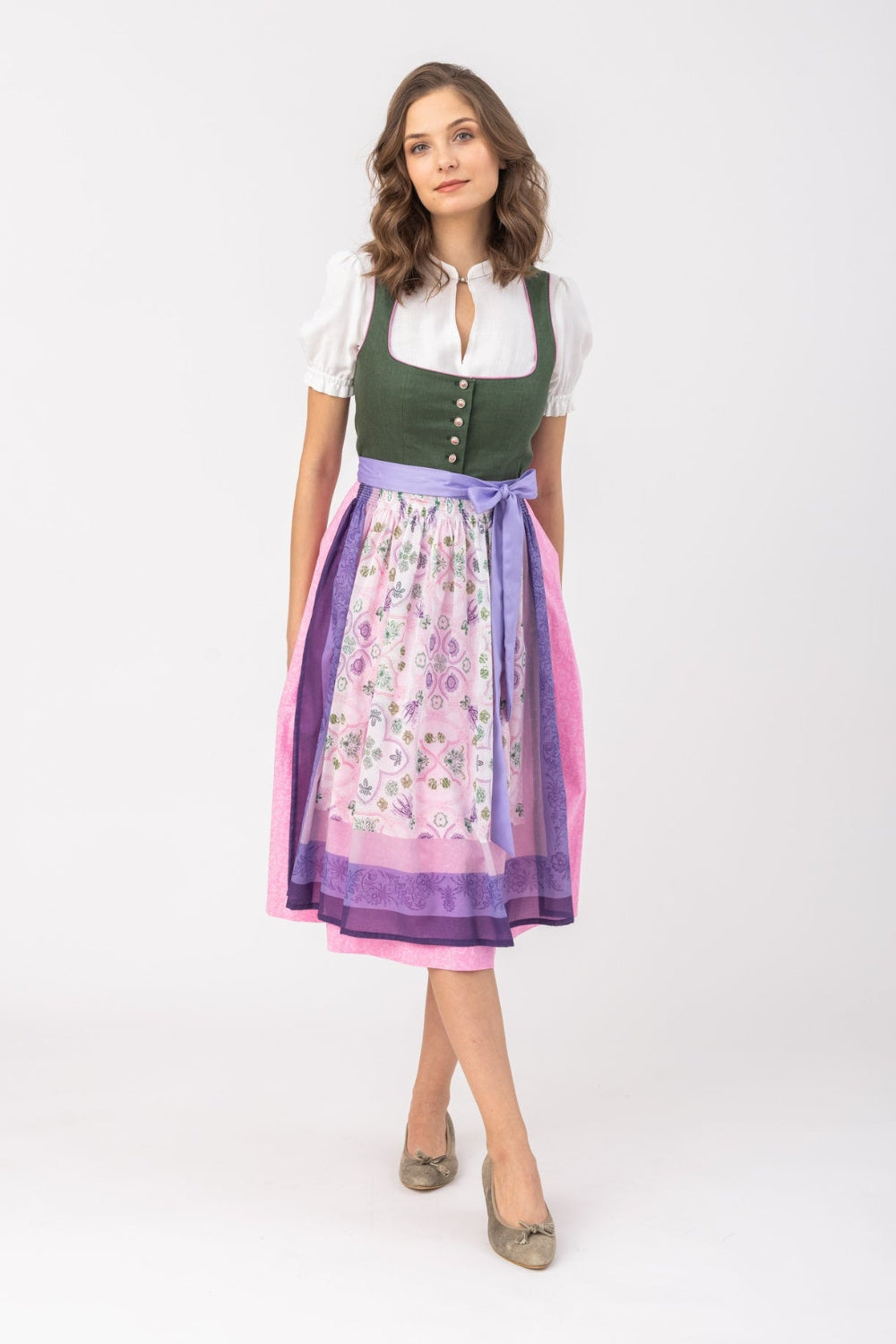 felicitas-dorie-vreni-damen-dirndl-tannengr-n-verstellbare-tr-ger image 1