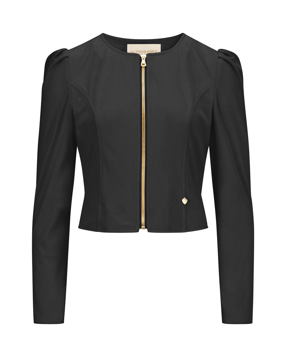 alpenherz-denise-damen-trachtenjanker-schwarz-mit-zipper image 1
