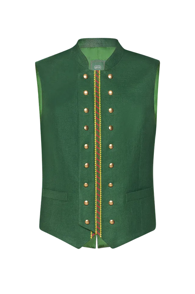 g-ssl-leinengilet-herren-trachtengilet-gr-n-mit-gobelin-stickerei image 1