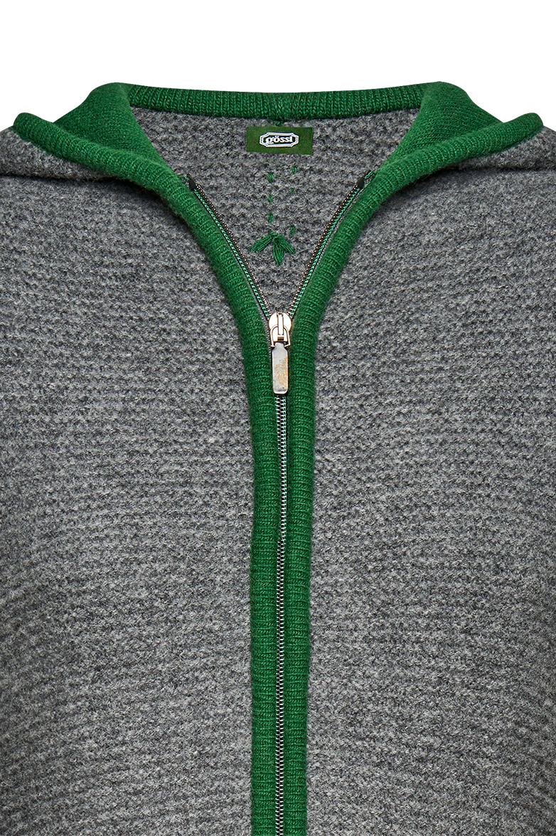 g-ssl-kapuzenmantel-damen-grau-schwarz-schurwolle-strick image 3