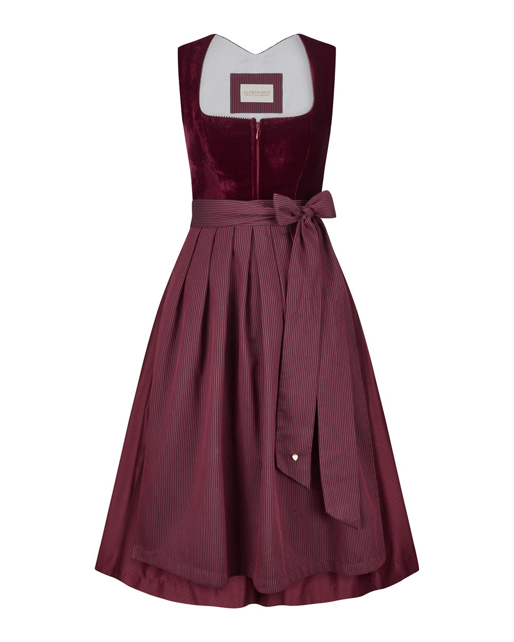 alpenherz-dirndl-rubina-wet-velvet-rot-samt-mieder image 2