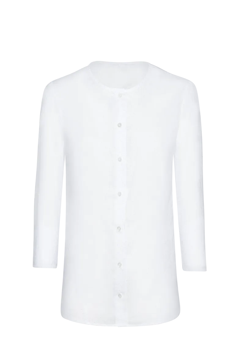 g-ssl-klassische-bluse-mit-gestickter-margerite-baumwoll-bluse image 1