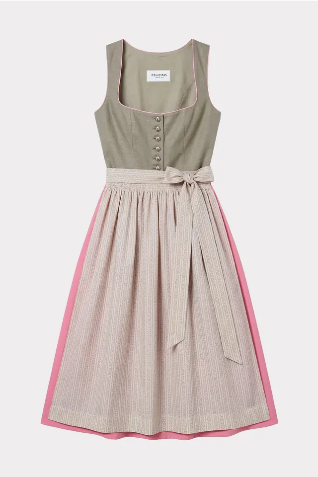 felicitas-damen-dirndl-dala-oliv-rosa-mit-sch-rze-klassischer-ausschnitt image 1