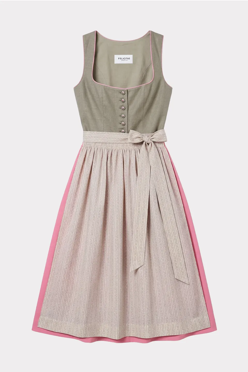 felicitas-damen-dirndl-dala-oliv-rosa-mit-sch-rze-klassischer-ausschnitt image 1