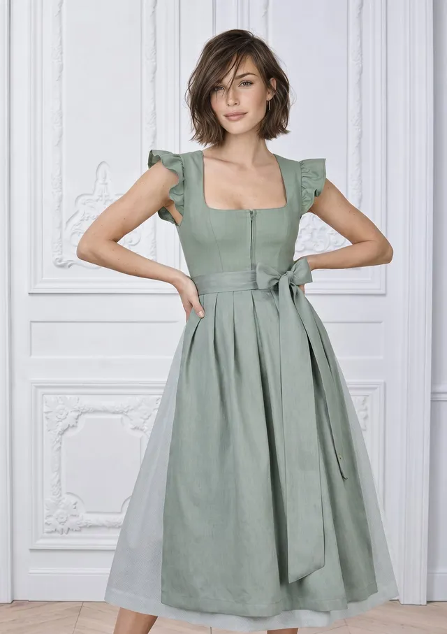 alpenherz-dirndl-marie-80cm-eukalyptus-mit-fl-gel-rmeln image 1