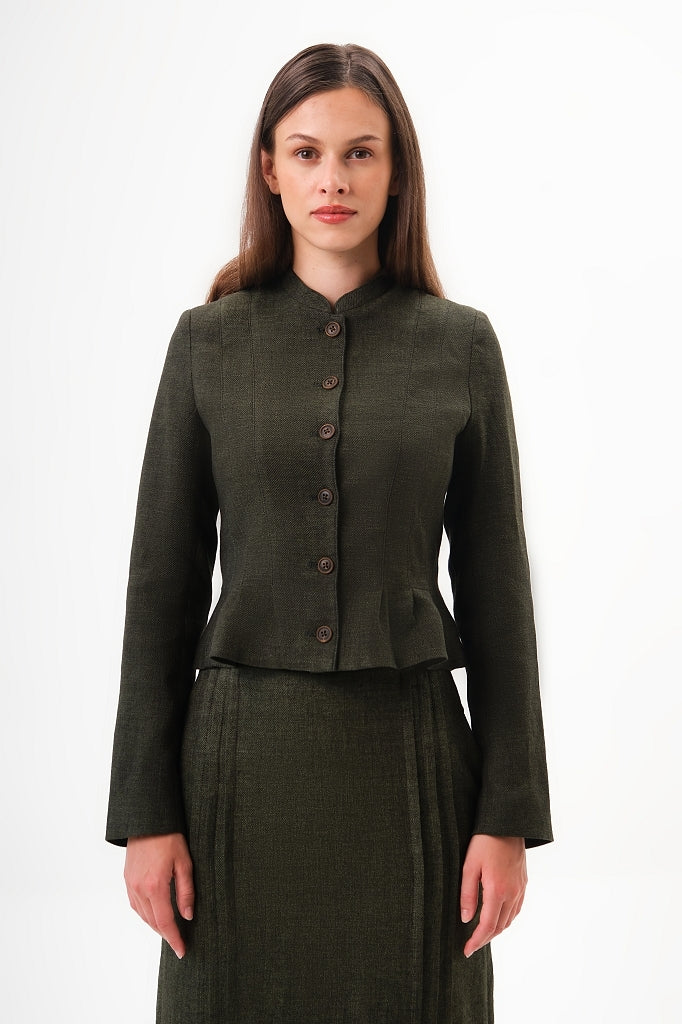 felicitas-damen-jacke-jadelyn-leinenmix-jacke-mit-stehkragen image 1