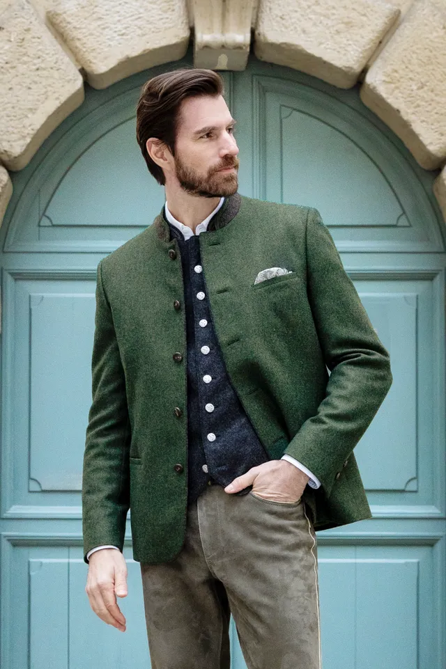g-ssl-klassische-lodenjacke-herren-schurwolle-seidenfutter-gr-n image 1