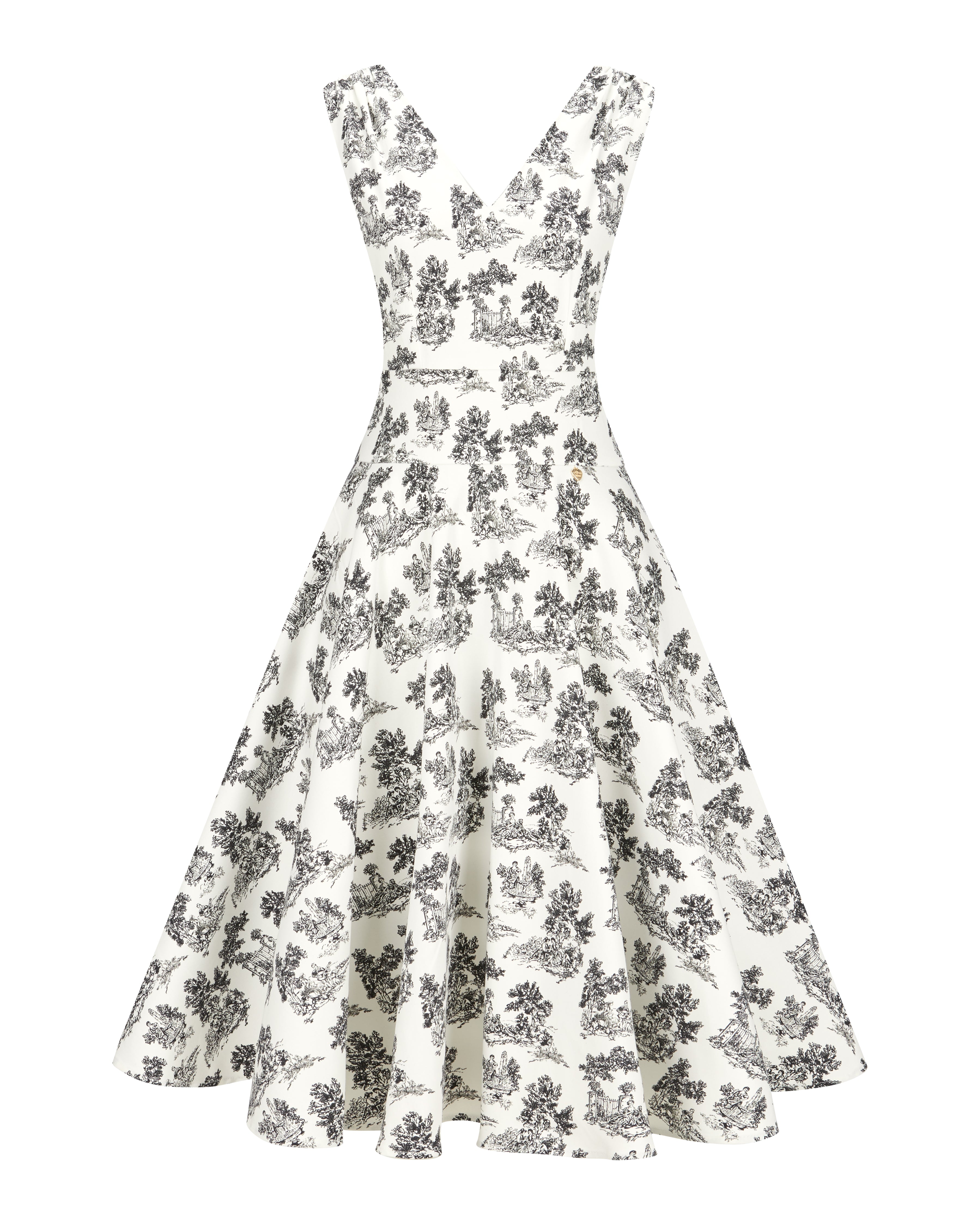 alpenherz-kleid-monaco-v-ausschnitt-trachtenkleid-schwarz-wei image 1