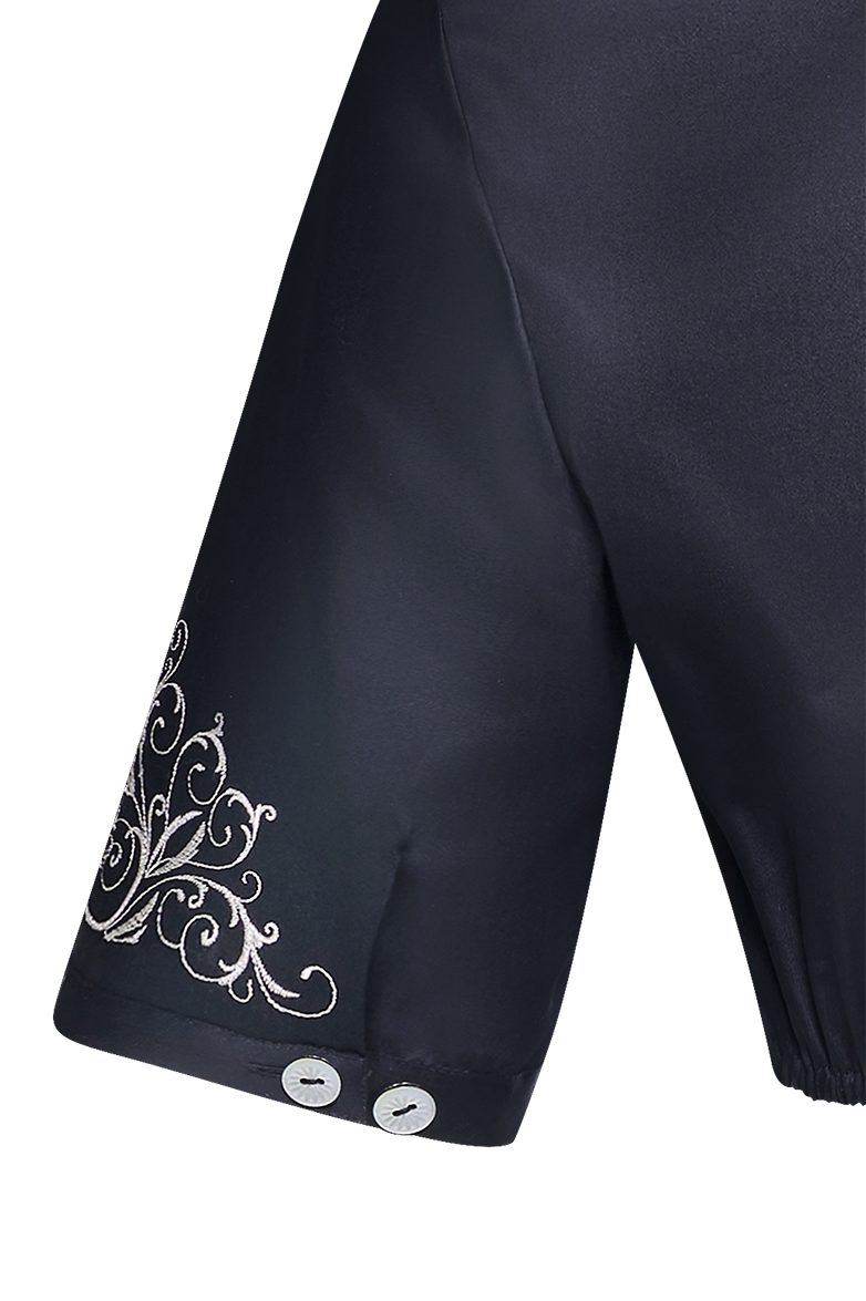 g-ssl-silberader-dirndlbluse-baumwollsatin-stehkragen-grau-schwarz image 6