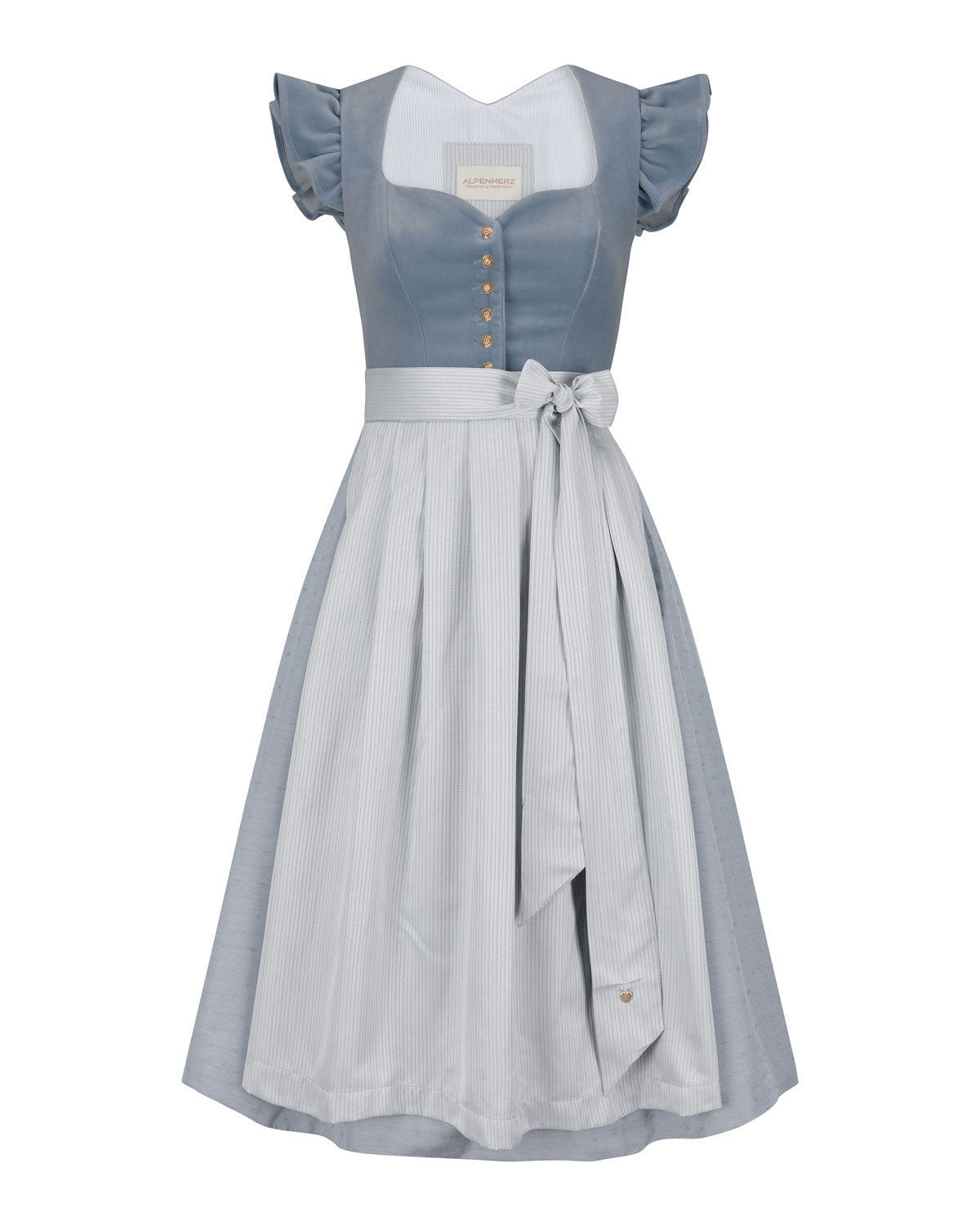alpenherz-samtdirndl-mel-mit-abnehmbarem-arm-in-blaugrau image 1