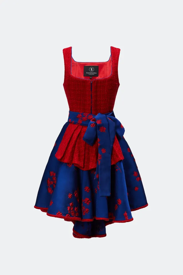traumtrachten-designerdirndl-zita-mit-tweedmieder-in-rot image 1
