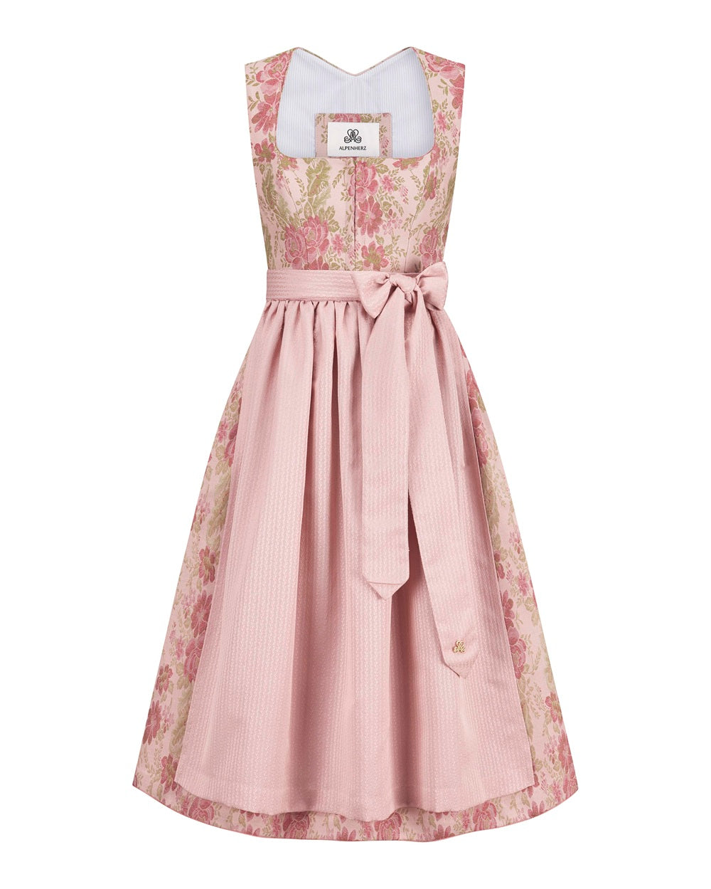 alpenherz-dirndl-barbara-puffarm-dirndl-in-rosa-floral-jacquard image 3