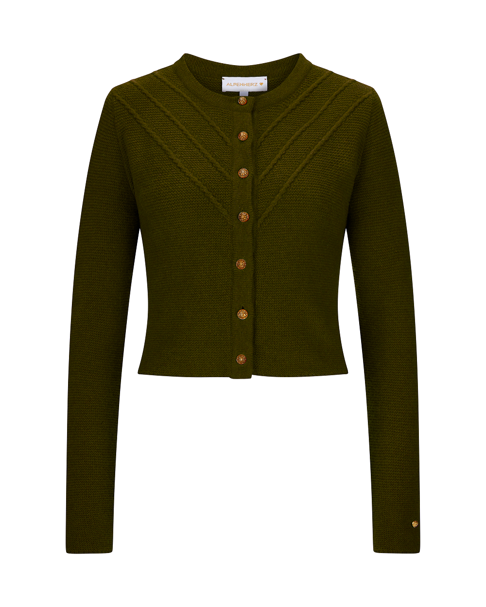alpenherz-strickjacke-elanie-trachtenjacke-damen-oliv image 1