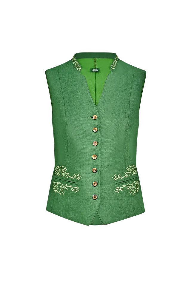 g-ssl-gilet-mit-kragenstickerei-damen-gr-n image 1