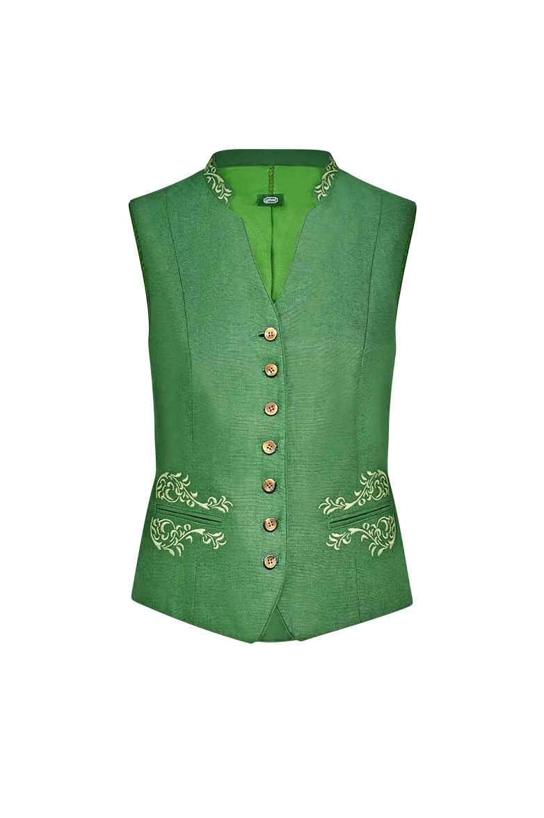 g-ssl-gilet-mit-kragenstickerei-damen-gr-n image 1