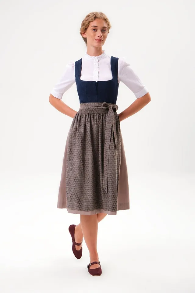 felicitas-damen-dirndl-deliah-leinen-stretch-mieder-in-marine-mit-schattendruck- image 1