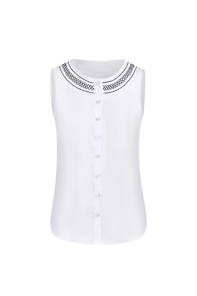 g-ssl-stehfaltenbluse-damen-rmellos-anna-plochl-satin image 1