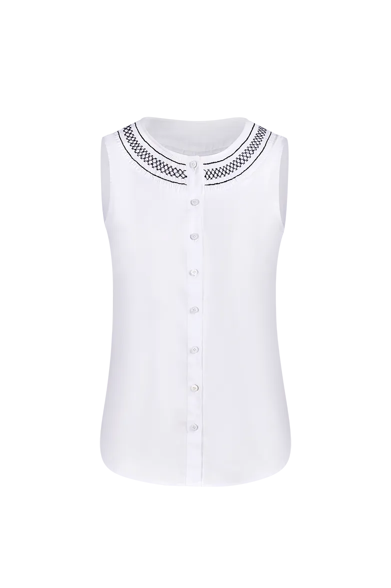 g-ssl-stehfaltenbluse-damen-rmellos-anna-plochl-satin image 1