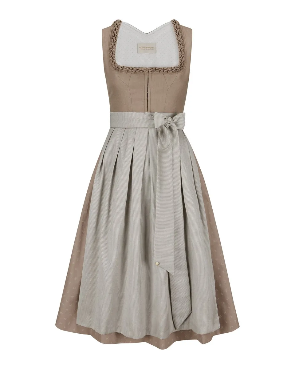 alpenherz-dirndl-ina-mit-froschgoscherl-taupe image 1