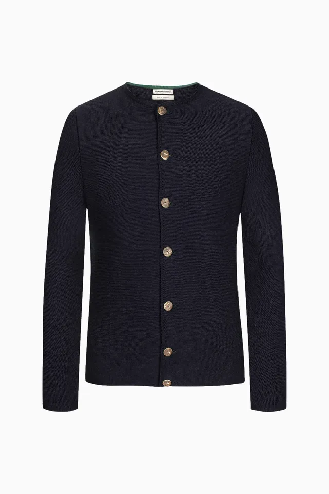 gottseidank-herrenstrickjacke-aloisius-uni-wollstrickjacke-mit-hirschhornkn-pfen image 1