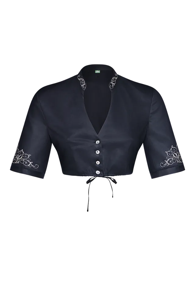 g-ssl-silberader-dirndlbluse-baumwollsatin-stehkragen-grau-schwarz image 1