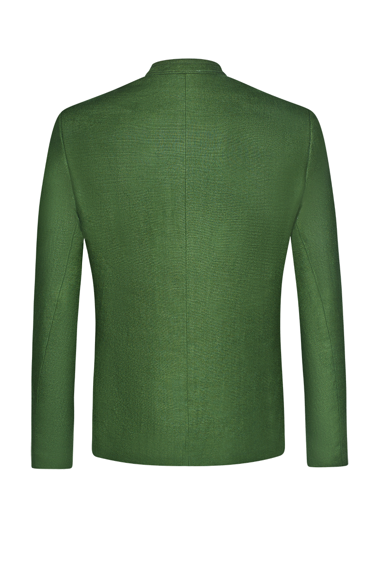 g-ssl-jacke-klare-linie-herren-stehkragen-jacke-gr-n-aus-leinen-mit-seidenfutter image 2