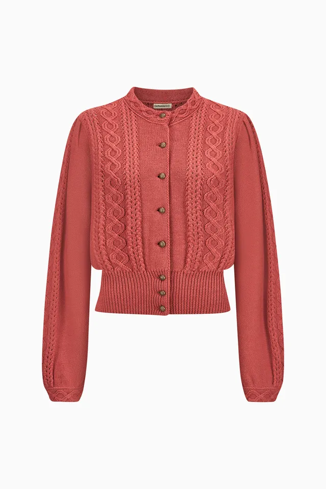 gottseidank-lea-damenstrickjacke-linksstrick-stehkragen-puffarm image 1