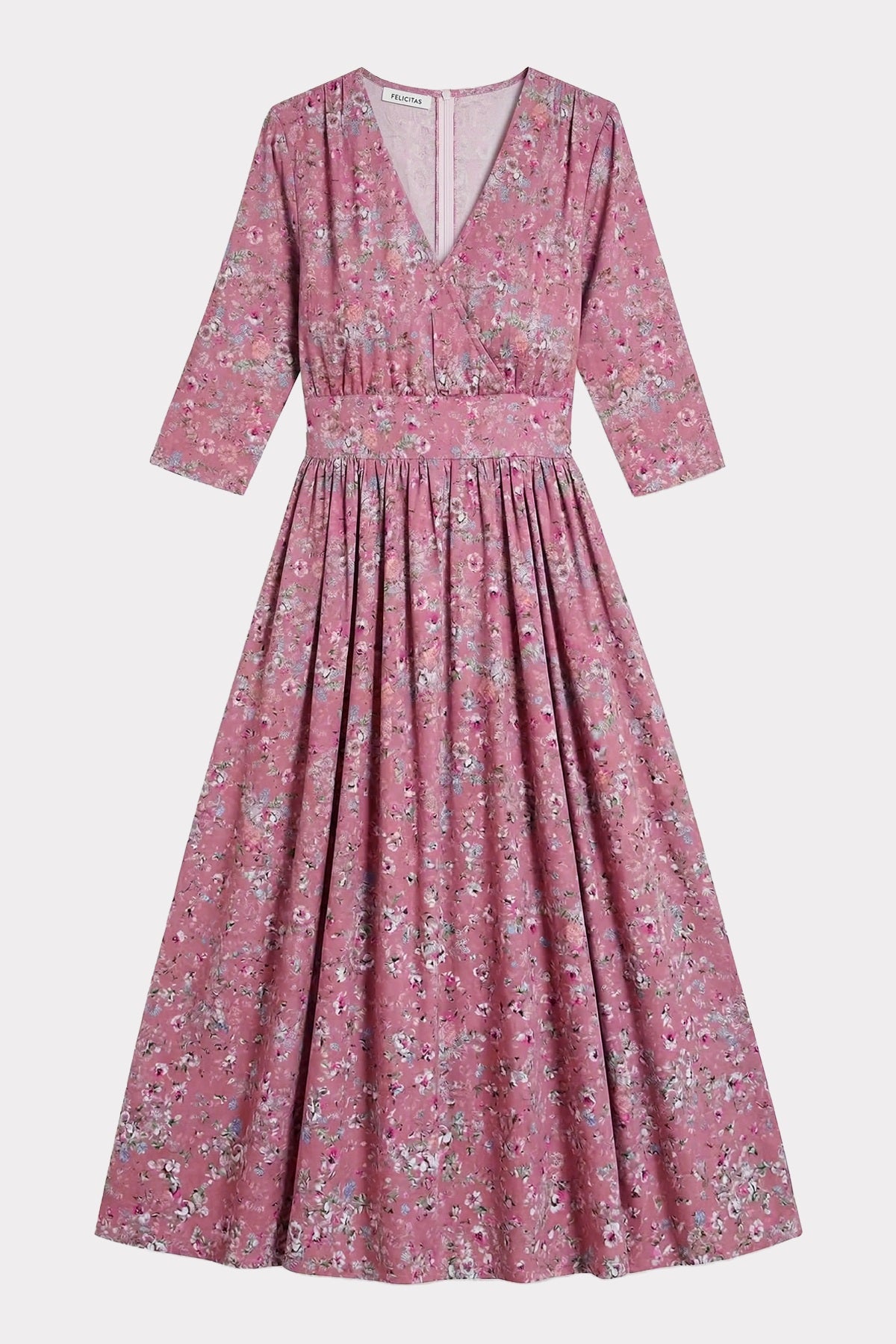 felicitas-damen-kleid-kathena-lang-mit-v-ausschnitt-und-taschen image 1